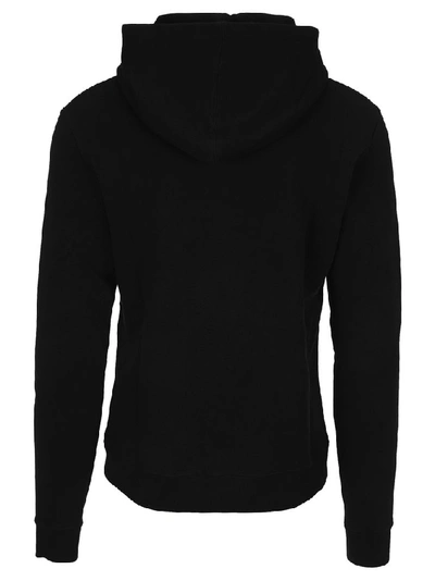 Shop Saint Laurent Printed Hoodie In Black