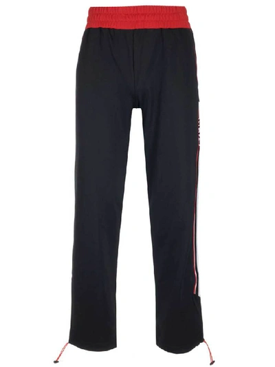 Shop Gcds Contrasting Trim Track Pants In Black