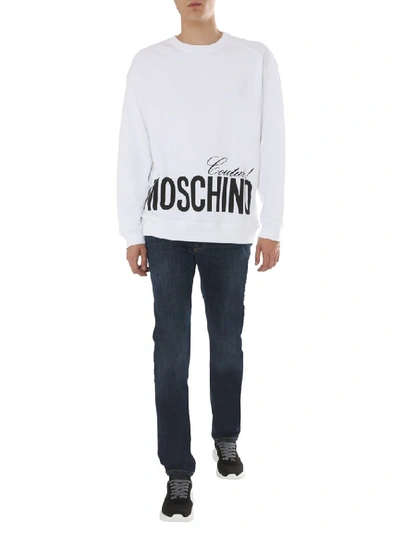Shop Moschino Couture Crewneck Sweatshirt In White