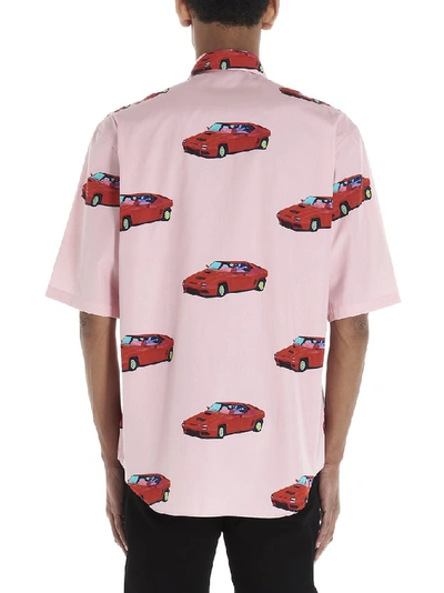 Shop Versace Cars Graphic Shirt In Pink