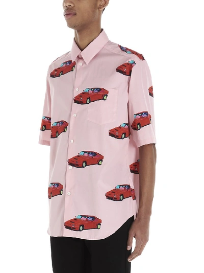 Shop Versace Cars Graphic Shirt In Pink