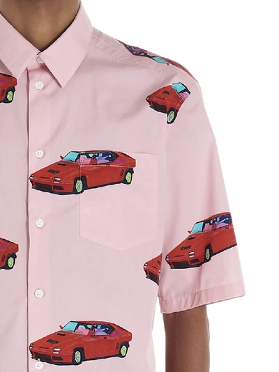 Shop Versace Cars Graphic Shirt In Pink