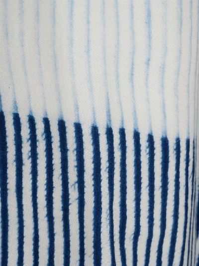 Shop Loewe Drawstring Striped Bermuda Shorts In Blue