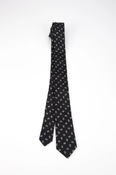 Shop Valentino Printed Silk Tie In Black