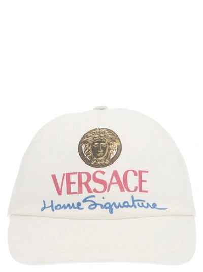 Shop Versace Medusa Logo Cap In White