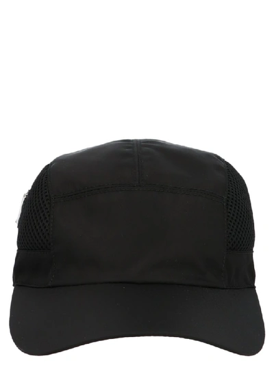 Shop Prada Logo Cap In Black