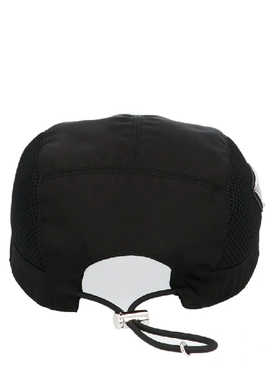 Shop Prada Logo Cap In Black