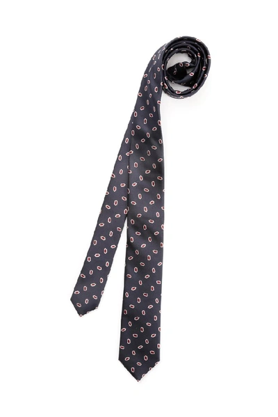 Shop Valentino Printed Silk Tie In Blue