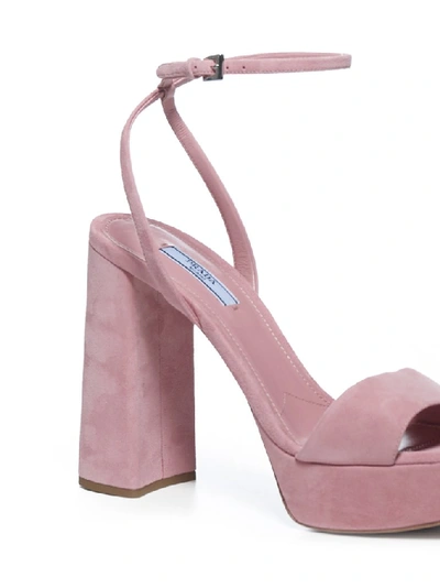 Shop Prada Platform Sandals In Pink