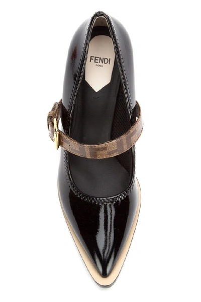 Shop Fendi Ff Logo Detail Buckle Strap Décolleté Pumps In Black