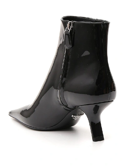 Shop Prada Stiletto Ankle Boots In Black