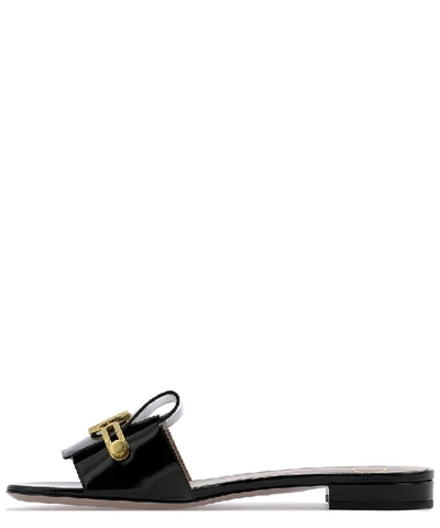 Shop Valentino Vlogo Plaque Sandals In Black