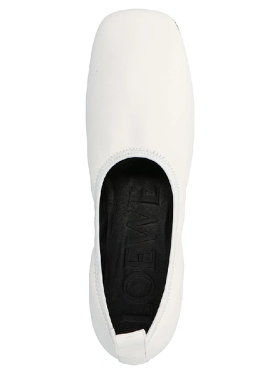 Shop Loewe Soft 25 Ballerina Flat Shoes In White