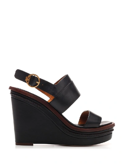 Shop Tory Burch Selby Wedges In Black