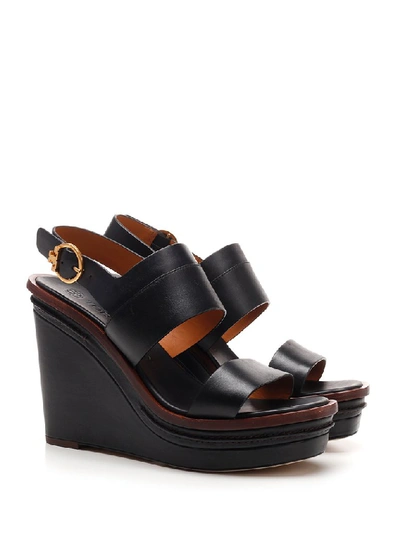 Shop Tory Burch Selby Wedges In Black