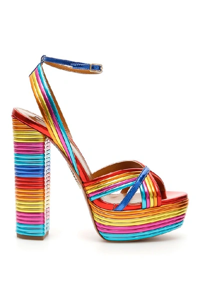 Shop Aquazzura Sundance Plateau 140 Platform Sandals In Multi