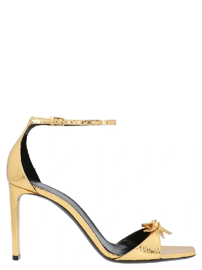 Shop Saint Laurent Bea Sandals In Gold