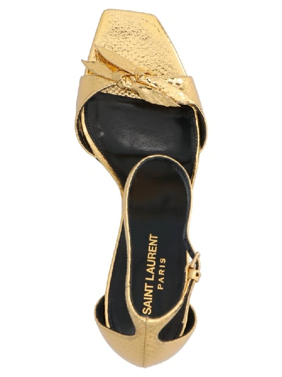 Shop Saint Laurent Bea Sandals In Gold