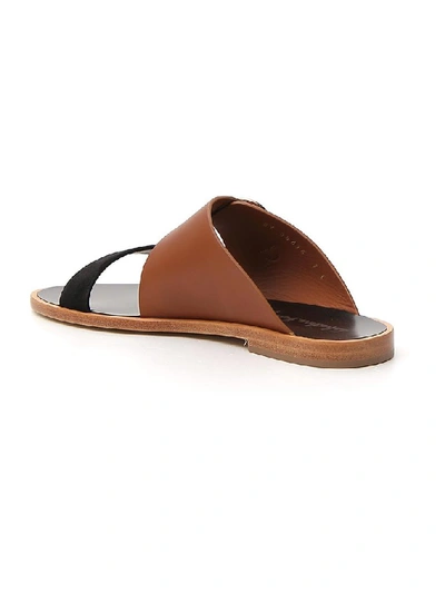 Shop Ferragamo Salvatore  Gancini Flat Sandals In Brown