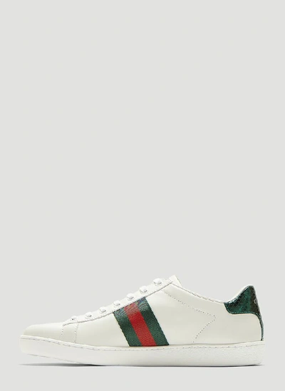 Shop Gucci Ace Embroidered Bee Sneakers In White