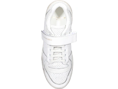 Shop Saint Laurent Logo Sneakers In White