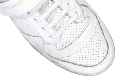 Shop Saint Laurent Logo Sneakers In White