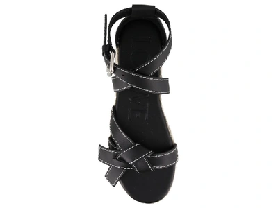 Shop Loewe Gate Wedge Espadrille Sandals In Black