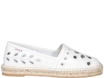 Shop Red Valentino Embroidered Espadrilles In White