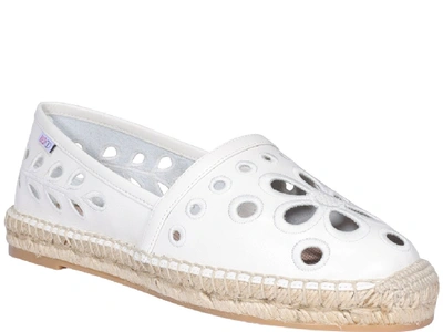 Shop Red Valentino Embroidered Espadrilles In White