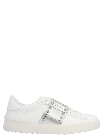 Shop Valentino Garavani Rockstud Open Sneakers In White