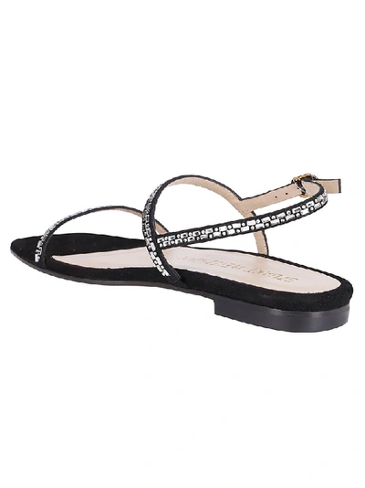Shop Stuart Weitzman Samarra Flat Sandals In Black