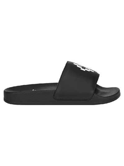 Shop Marcelo Burlon County Of Milan Logo Slides In Black