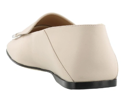 Shop Sergio Rossi Sr1 Logo Flat Loafers In Beige