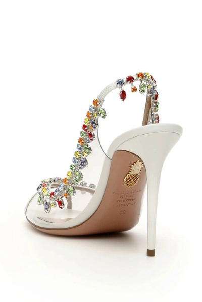 Shop Aquazzura Temptation Crystal 105 Sandals In Multi