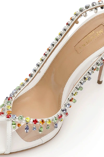 Shop Aquazzura Temptation Crystal 105 Sandals In Multi