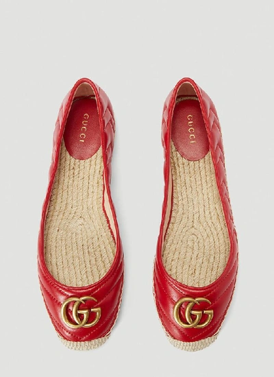 Shop Gucci Logo Quilted Espadrilles In Red