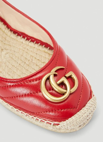 Shop Gucci Logo Quilted Espadrilles In Red