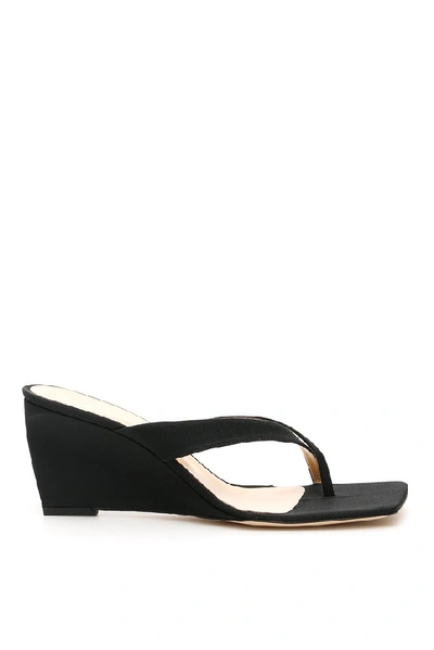 Shop By Far Theresa Wedge Sandals In Black