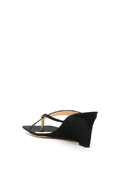 Shop By Far Theresa Wedge Sandals In Black