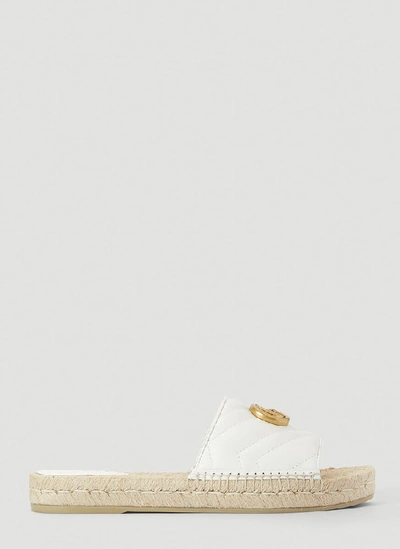 Shop Gucci Double G Espadrille Sandals In White