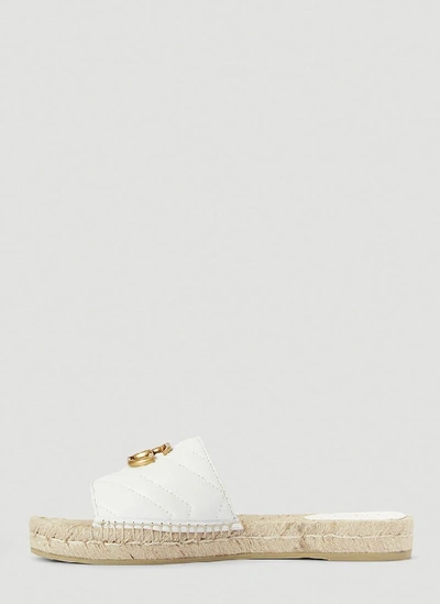 Shop Gucci Double G Espadrille Sandals In White