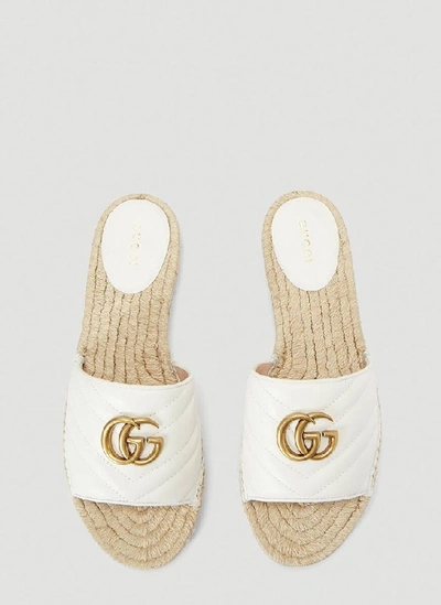 Shop Gucci Double G Espadrille Sandals In White