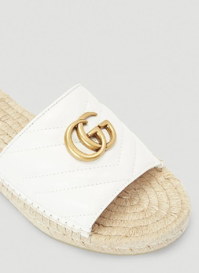 Shop Gucci Double G Espadrille Sandals In White