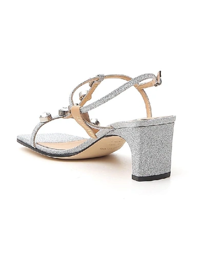 Shop Sergio Rossi Sr1 60mm Embellished Sandals In Silver