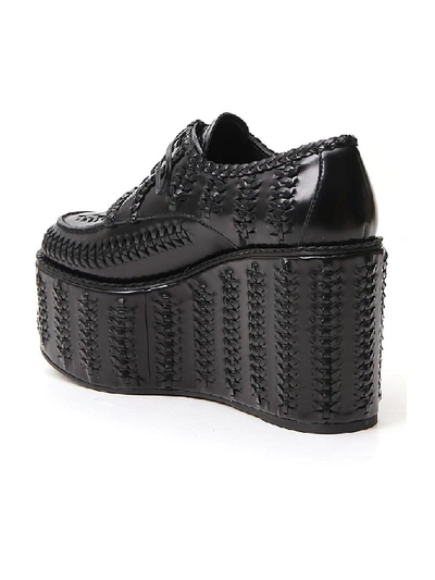 Shop Prada Braided Platform Shoes In Black