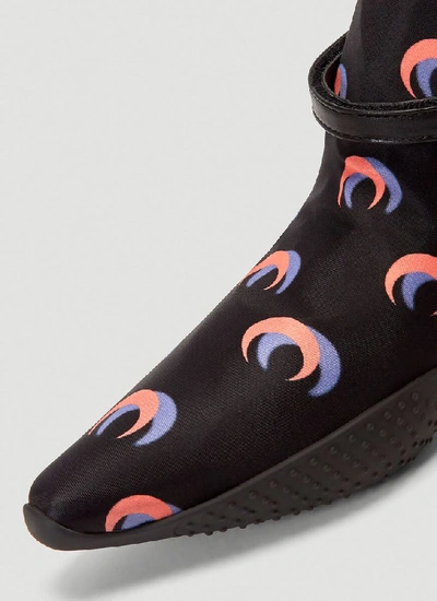 Shop Marine Serre Moon Print Sock Boots In Black