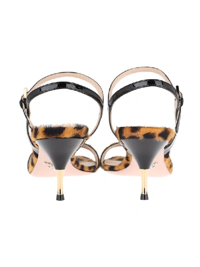 Shop Prada Animal Print Sandals In Multi