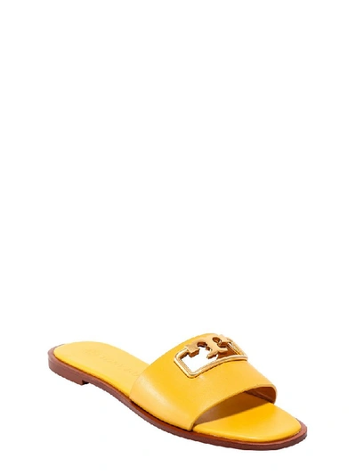 Shop Tory Burch Selby Slides In Yellow