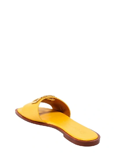 Shop Tory Burch Selby Slides In Yellow