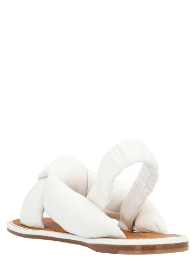 Shop Miu Miu Knotted Sandals In White